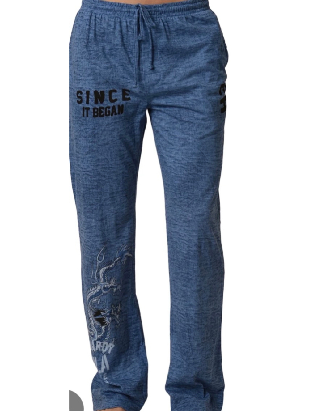 Men's Ed Hardy Sweatpants Size M Blue Black Dragon Graphic
